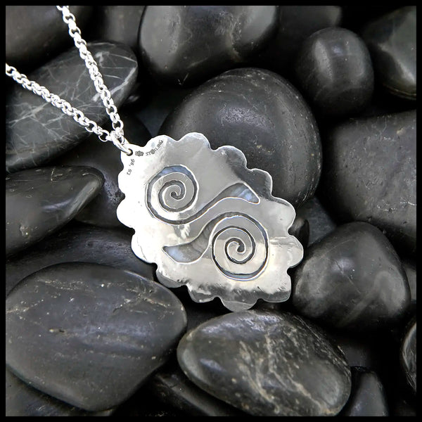 Blue Agate Custom Pendant in Sterling Silver