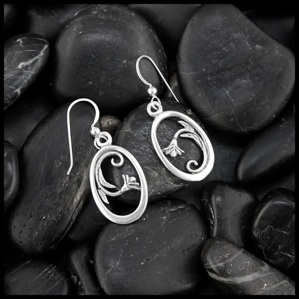 Sterling Silver Floral Drop Earrings