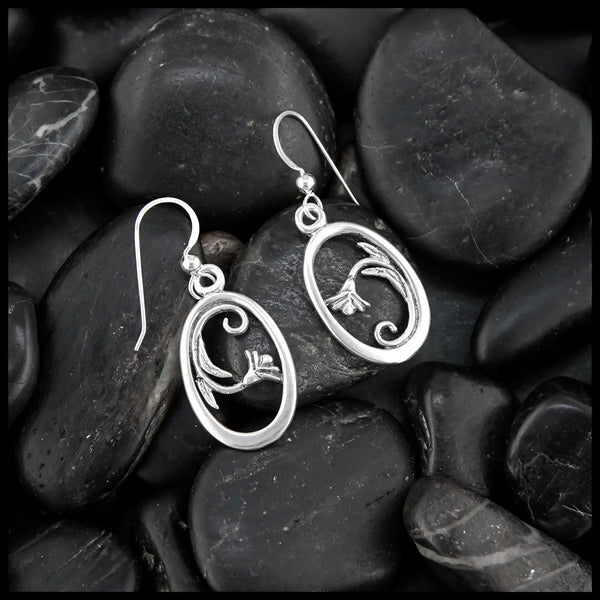 Sterling Silver Floral Drop Earrings