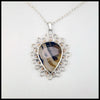 Montana Agate Lace Pendant in Sterling Silver and 14K Rose gold