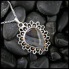 Montana Agate Lace Pendant in Sterling Silver and 14K Rose gold