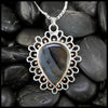 Montana Agate Lace Pendant in Sterling Silver and 14K Rose gold
