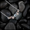 Aquamarine and Diamond Bar Necklace in Sterling Silver and 14K Rose Gold