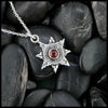 Celtic Waypoint Compass Pendants in Sterling Silver: Garnet