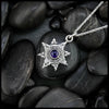 Celtic Waypoint Compass Pendants in Sterling Silver: Amethyst