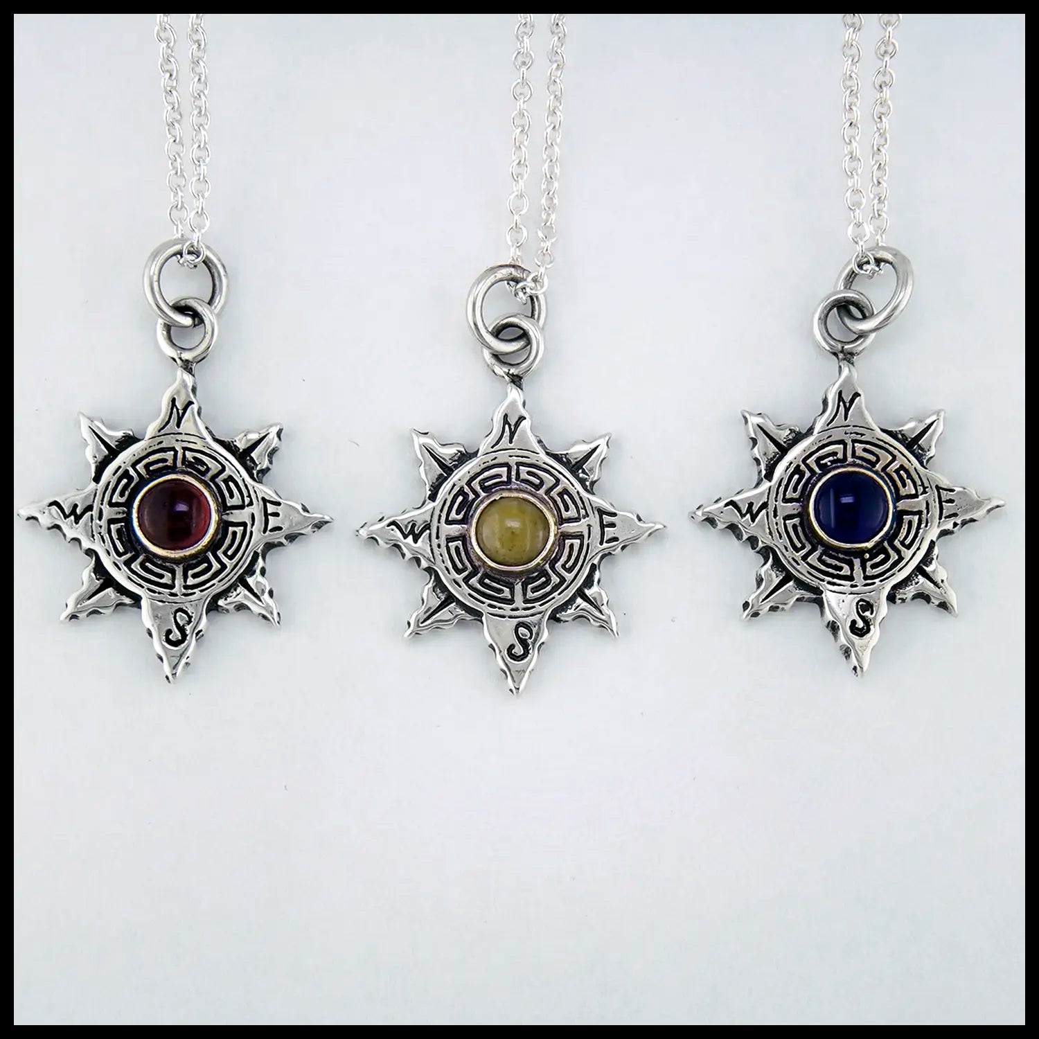 The Waypoint Compass Pendant in Sterling Silver dimensions