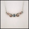 Aquamarine and Diamond Bar Necklace in Sterling Silver and 14K Rose Gold