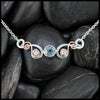 Aquamarine and Diamond Bar Necklace in Sterling Silver and 14K Rose Gold