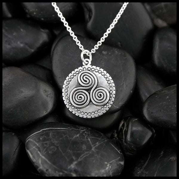 Newgrange Triskele Pendant in Sterling Silver