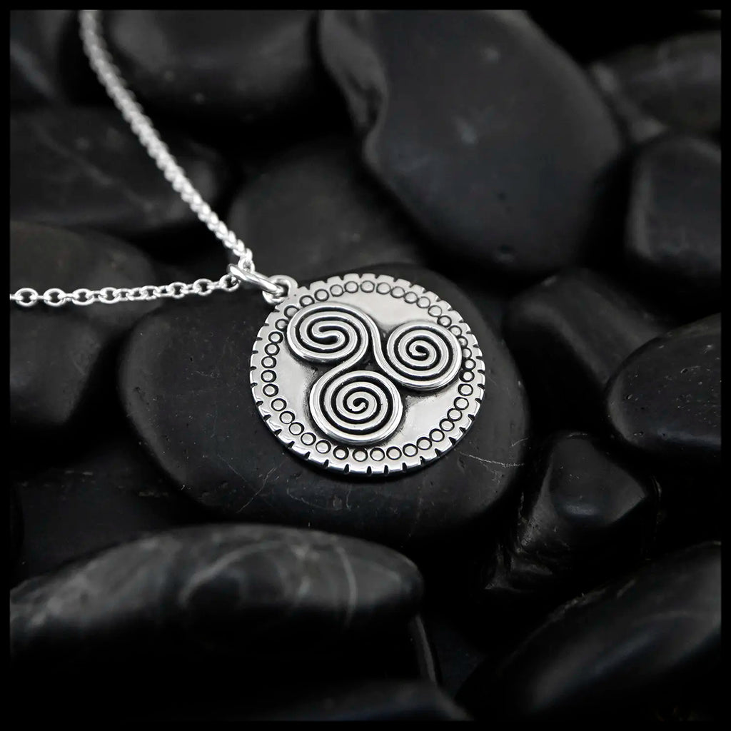 Newgrange Triskele Pendant in Sterling Silver