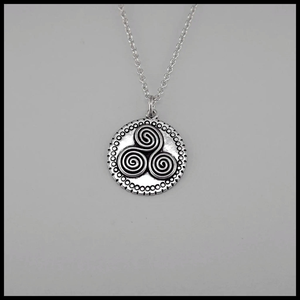 Newgrange Triskele Pendant in Sterling Silver