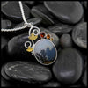 Shazar Agate Maple Syrup Pendant in Sterling Silver, 22K gold, and 18K Gold with citrines