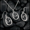 Spring Flower Pendant and Earring Set in Sterling Silver