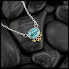 Turquoise Triquetra Pendant in SS and 18K Yellow Gold