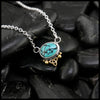 Turquoise Triquetra Pendant in SS and 18K Yellow Gold
