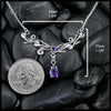 Tulip Bar Necklace in Sterling Silver with Amethyst and Lab Alexandrite
35mm x 45mm