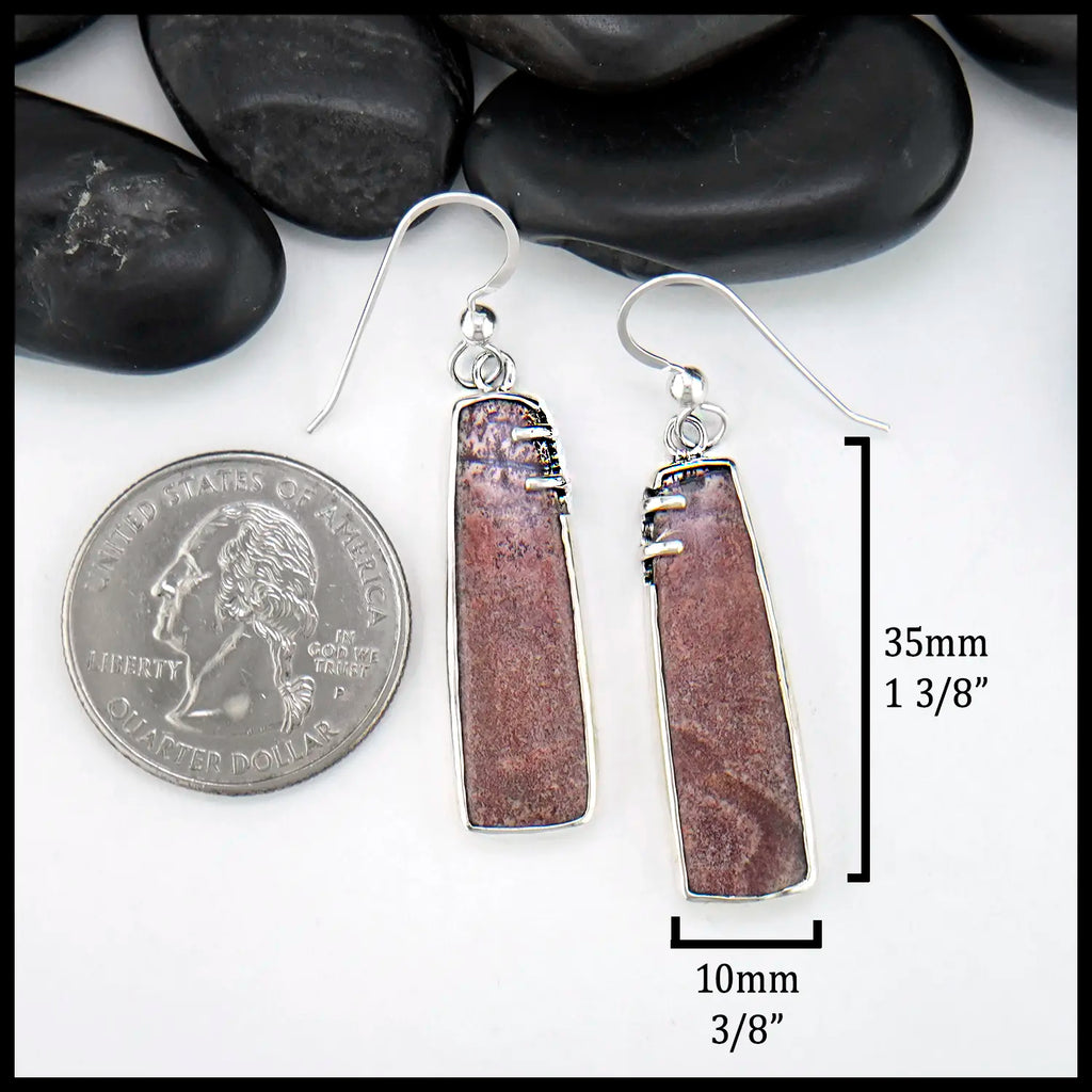 Sonoran Jasper Drop Earrings in Sterling Silver
35mm x 10mm