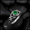 Open Knot Birthstone Ring in Sterling Silver: May