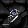 Open Knot Birthstone Ring in Sterling Silver: September