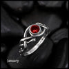 Open Knot Birthstone Ring in Sterling Silver: January