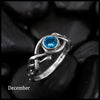 Open Knot Birthstone Ring in Sterling Silver: December