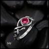 Open Knot Birthstone Ring in Sterling Silver: July