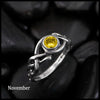 Open Knot Birthstone Ring in Sterling Silver: November