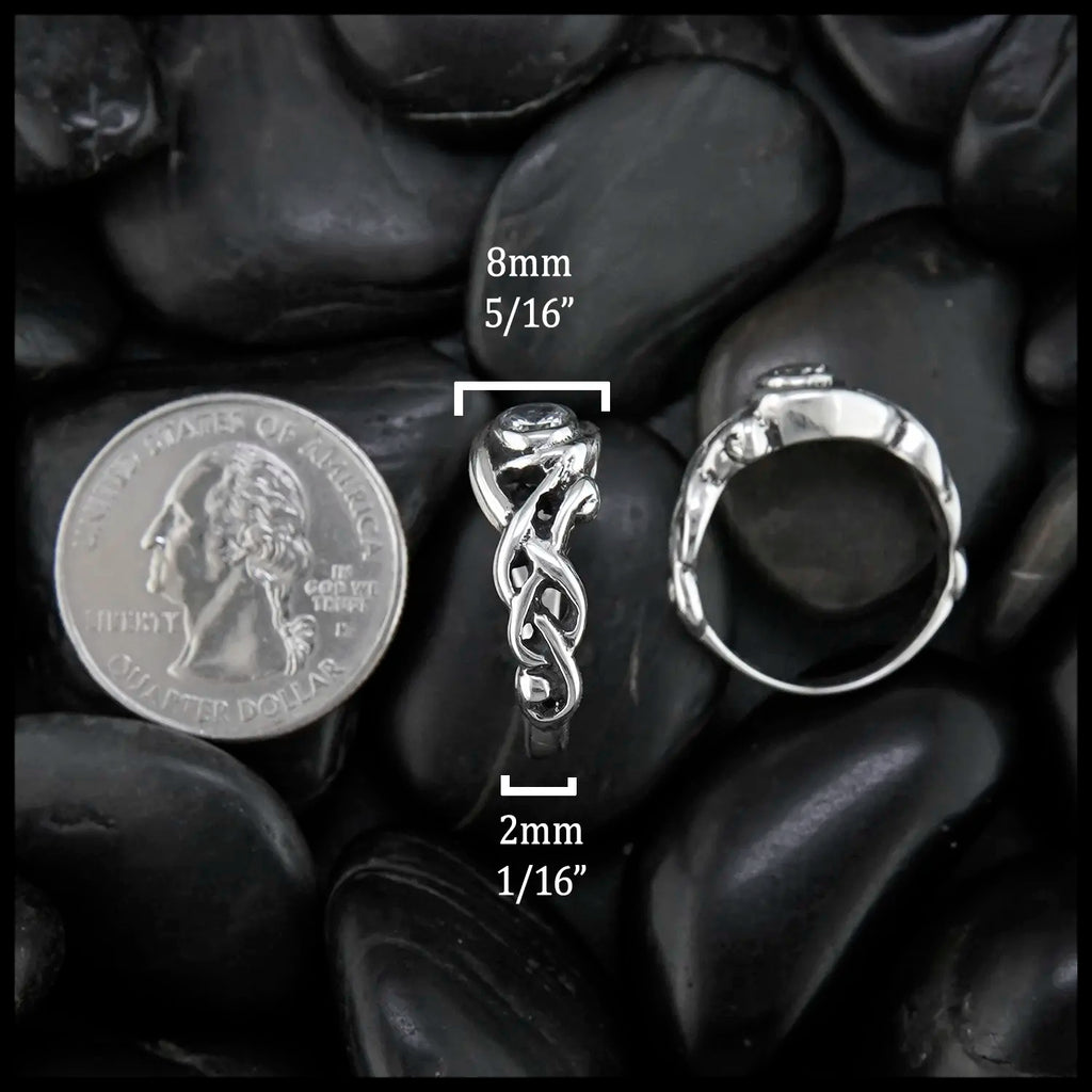 Open Knot Birthstone Ring
8mm Face Tapers to 2mm Band