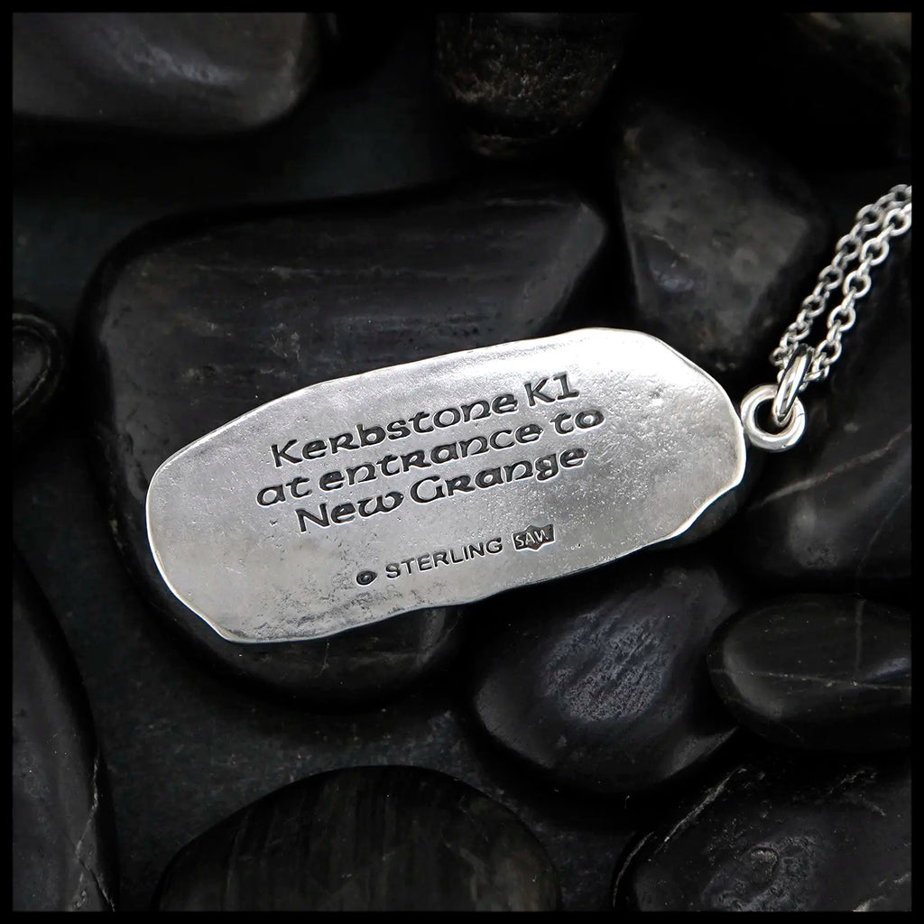 Newgrange Kerbstone Pendant in Sterling Silver- Reverse