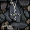St. Brigid Cross Birthstone Pendant - August