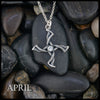 St. Brigid Cross Birthstone Pendant - April