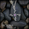 St. Brigid Cross Birthstone Pendant - October