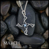 St. Brigid Cross Birthstone Pendant - March