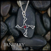 St. Brigid Cross Birthstone Pendant - January