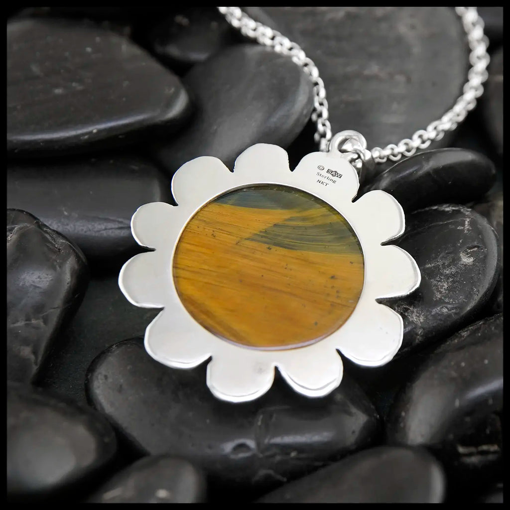 Tiger's Eye Pendant in Sterling Silver Reverse