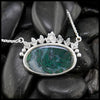 Moss Agate Ivy Pendant in Sterling Silver