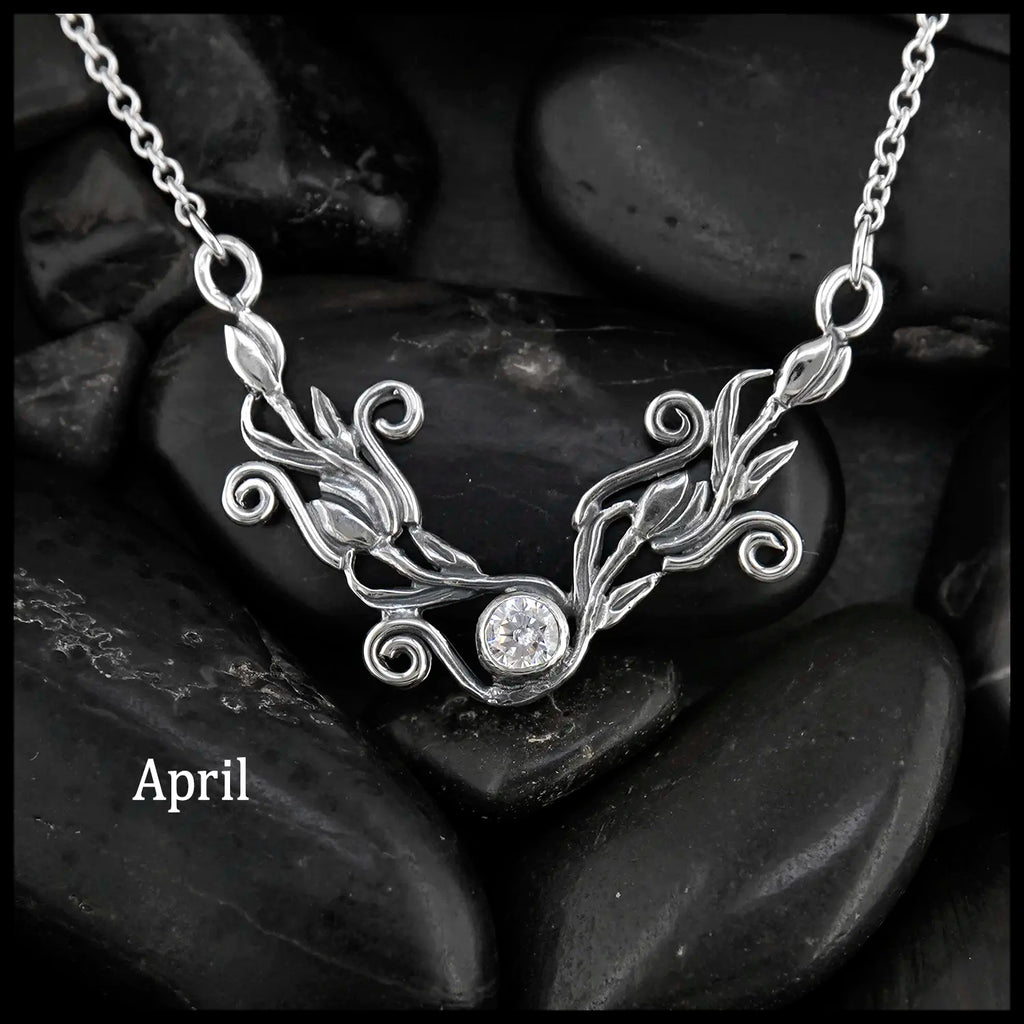 Tulip Bar Necklace- April