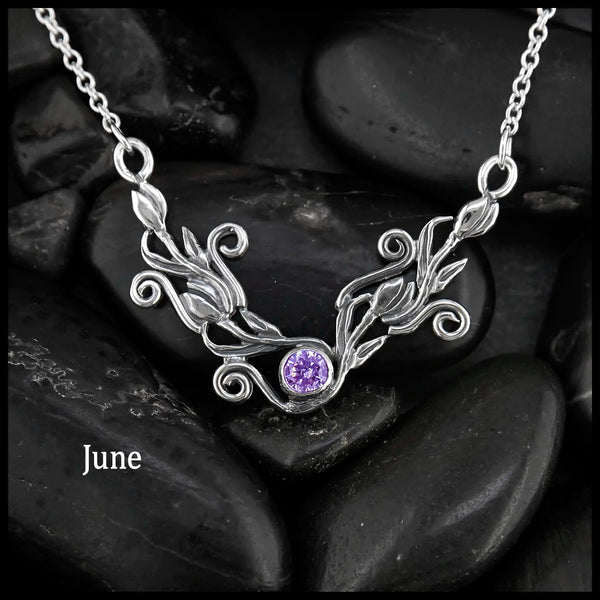 Tulip Bar Necklace- June