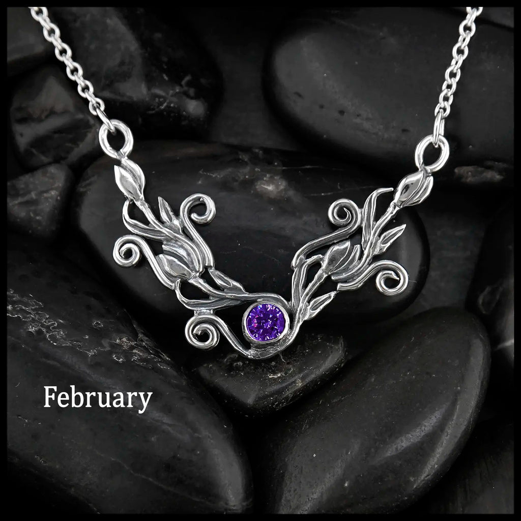 Tulip Bar Necklace- February