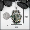 Brigid's Bouquet Pendant with Moss Agate and Tsavorite in Sterling Silver, 14K Rose Gold, and 18K Yellow Gold- Pendant A
60mm x 42mm