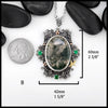 Brigid's Bouquet Pendant with Moss Agate and Tsavorite in Sterling Silver, 14K Rose Gold, and 18K Yellow Gold- Pendant B
60mm x 42mm