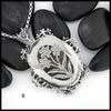 Brigid's Bouquet Pendant with Moss Agate and Tsavorite in Sterling Silver, 14K Rose Gold, and 18K Yellow Gold- Pendant B