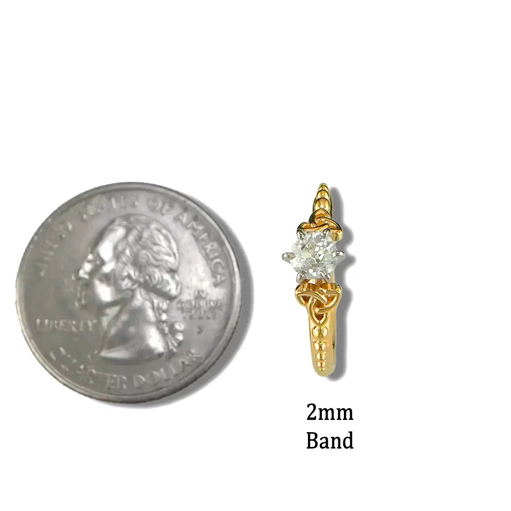 Trinity Knot Engagement Ring in 14K Yellow Gold