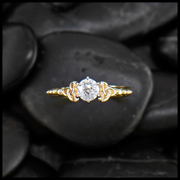 Trinity Knot Diamond ring in 14K Gold