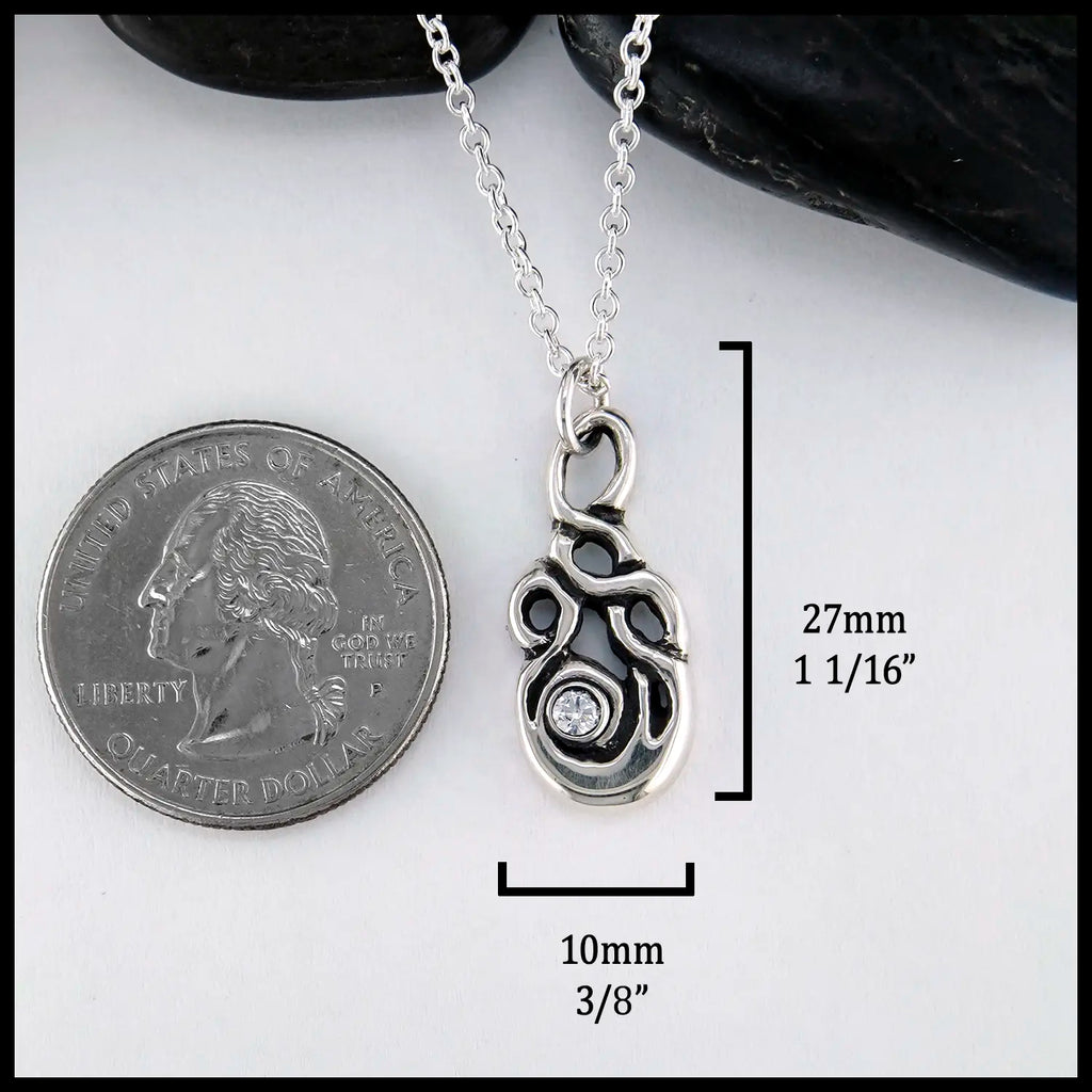 Clíodhna Birthstone Pendant in Sterling Silver