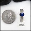 Oval Sapphire Tapered Knot ring in 14K White Gold
