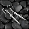 Sterling Silver Sword Drop Earrings