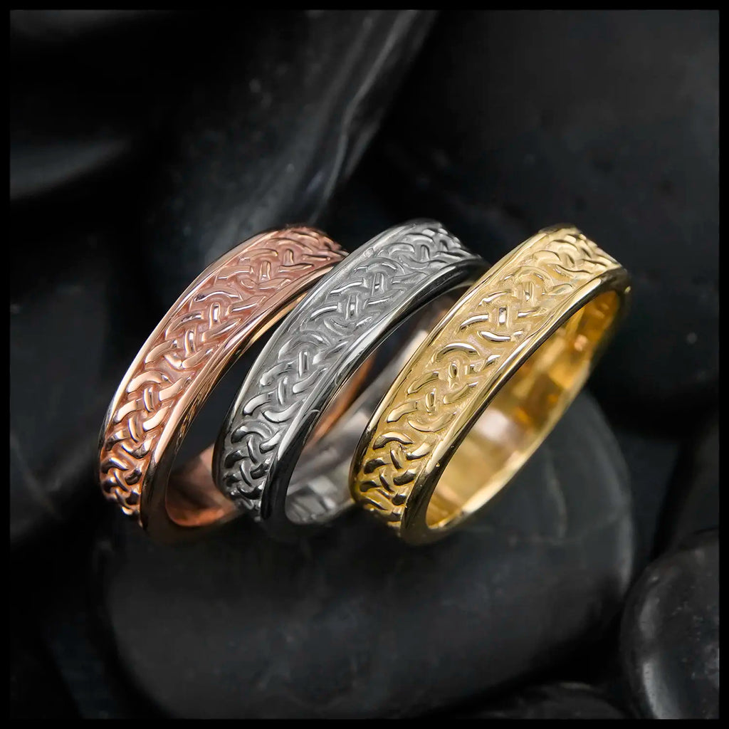 Modern Josephine's Knot Ring in 14K Rose, White, and Yellow Gold