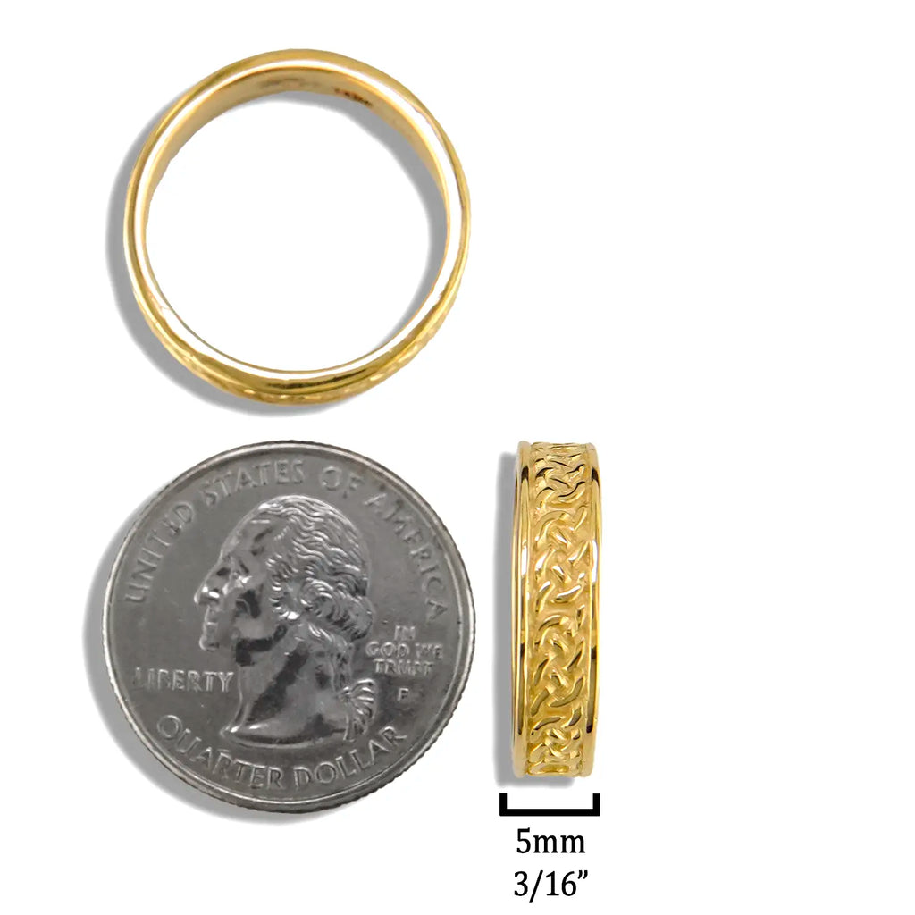 Modern Josephine's Knot Ring in 14K Gold- 5mm width