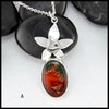 Moss Agate flower Pendants in Sterling Silver- Pendant A